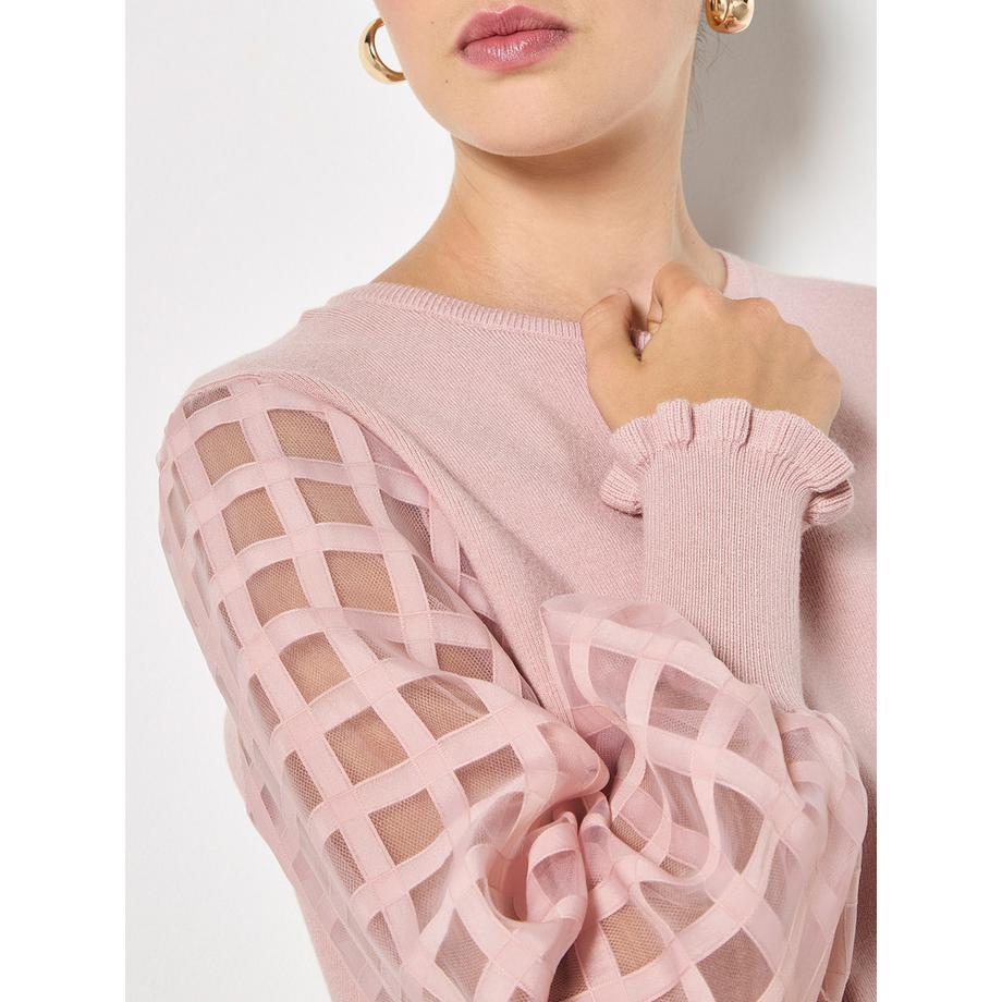 APRICOT Pullover Maniche Organza Quadri  