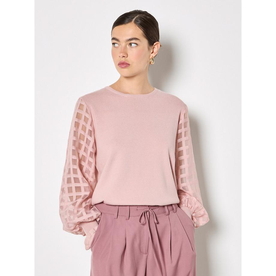 Organza-Quadrate-Arm-Pullover