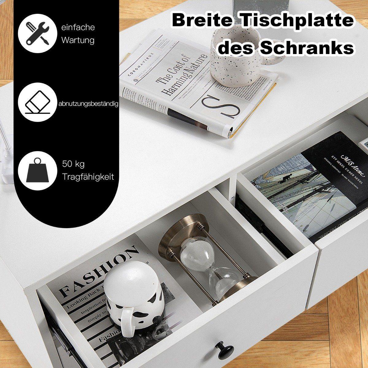 Northix Cassettiera con 4 cassetti, credenza in legno, mobile portaoggetti moderno, bianco  