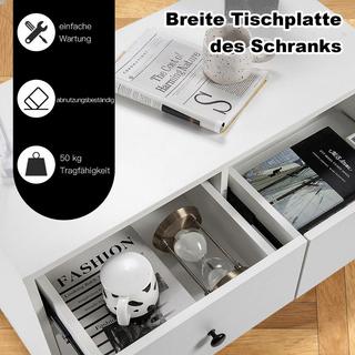 Northix Cassettiera con 4 cassetti, credenza in legno, mobile portaoggetti moderno, bianco  