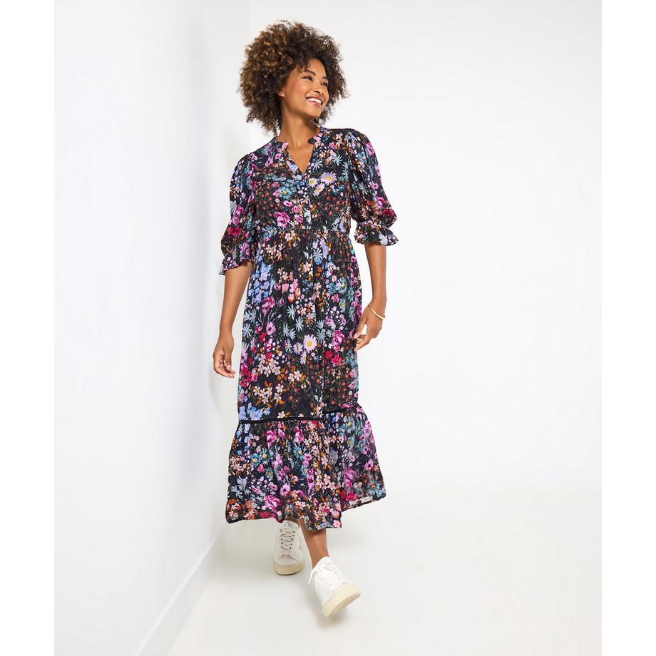 Joe Browns Abito Midi a Balze in Georgette Floreale  