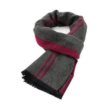 Écharpe d'hiver chaude et douce, écharpe tricotée à carreaux, longues écharpes d'hiver, gris rouge, taille unique