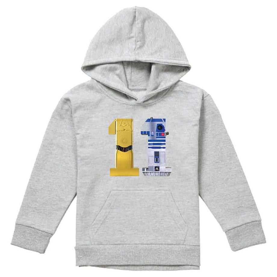 Felpa Con Cappuccio 11 ° Compleanno C3po R2d2