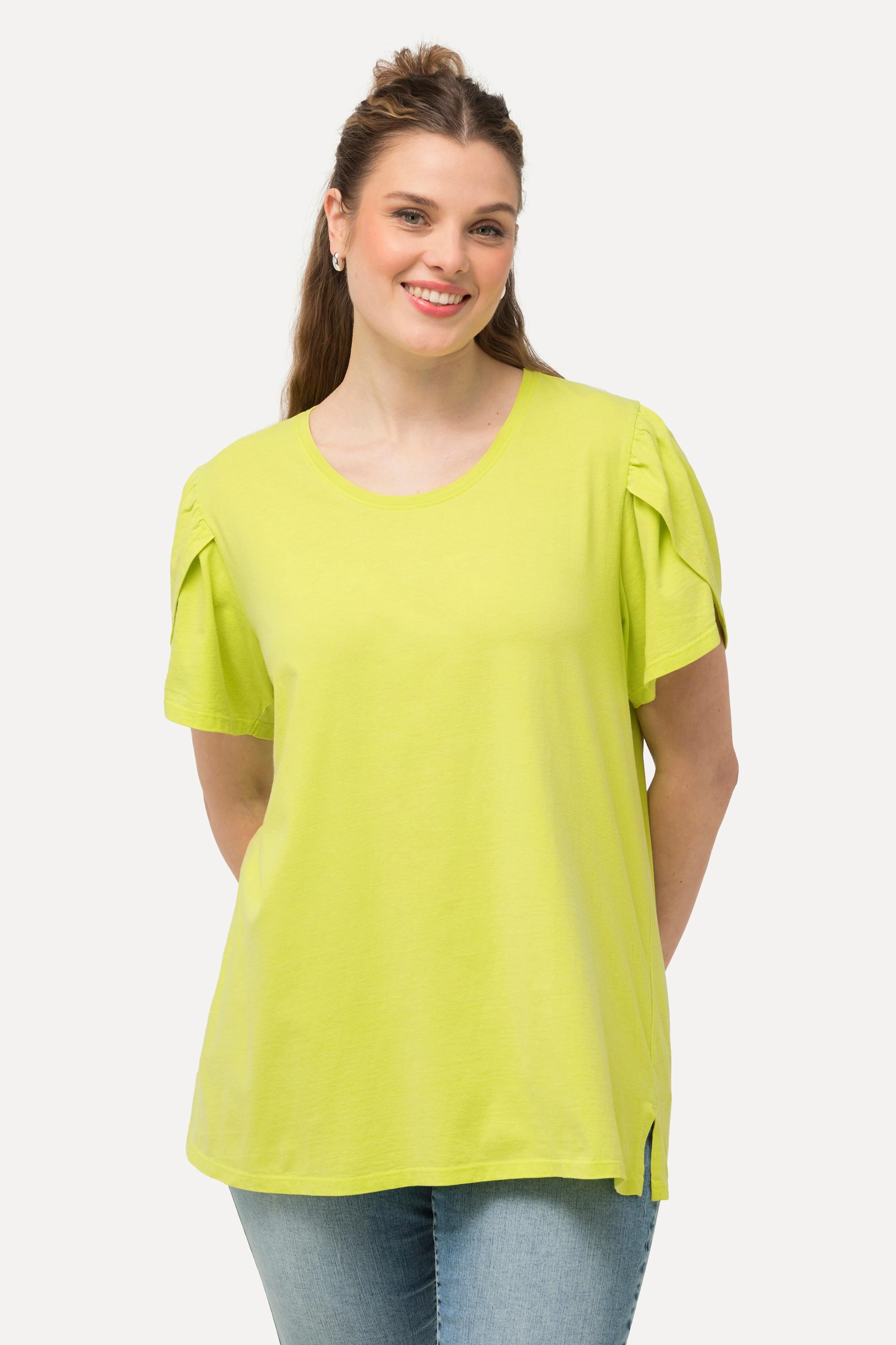 Ulla Popken  T-Shirt, cold dyed, A-Linie, Rundhals, Halbarm 