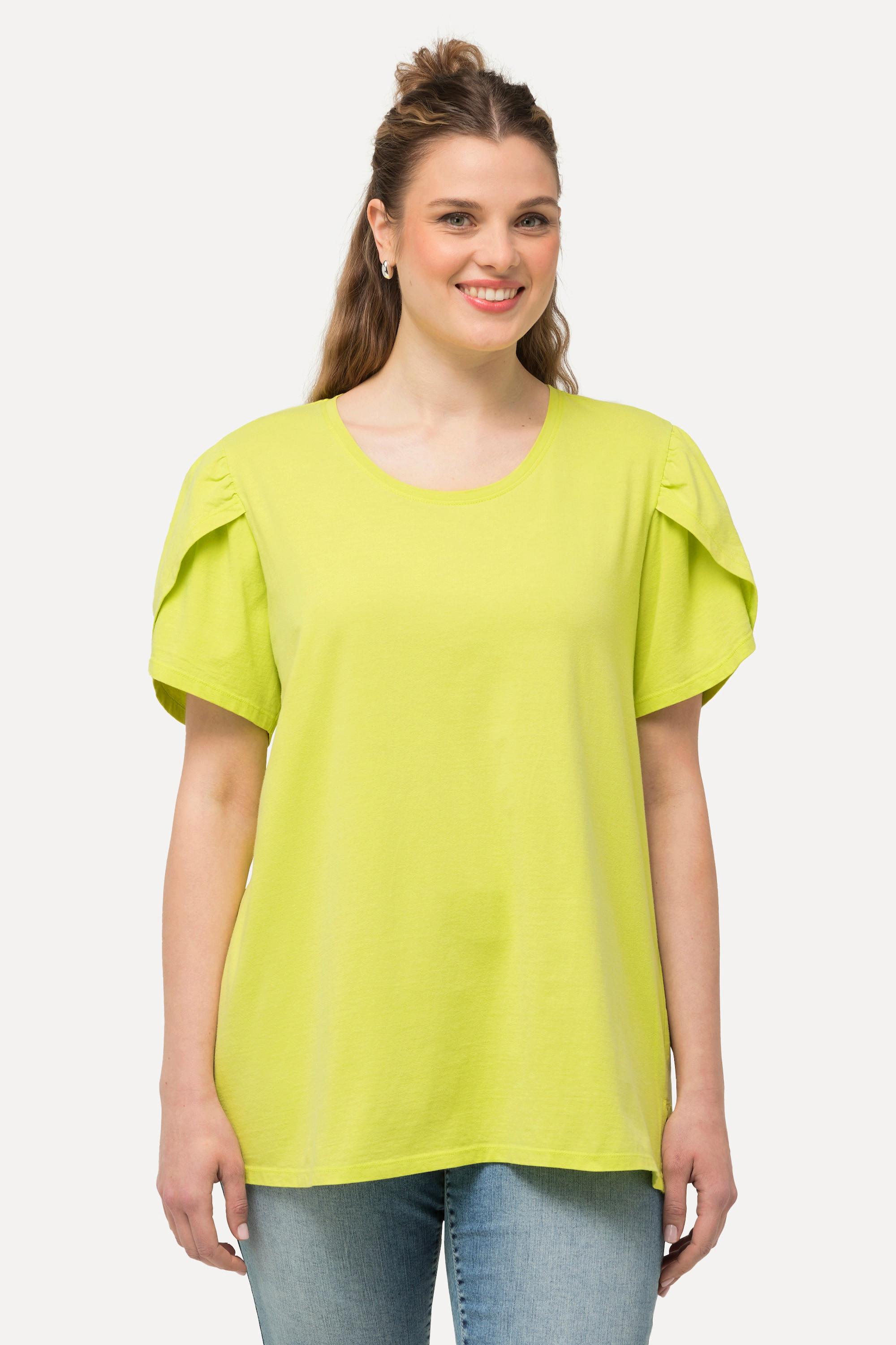 Ulla Popken  T-Shirt, cold dyed, A-Linie, Rundhals, Halbarm 