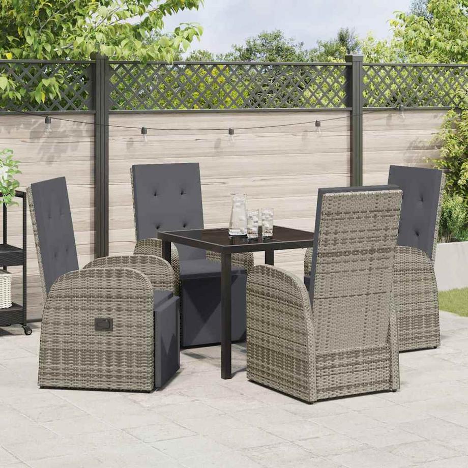 VidaXL Ensemble de meubles de patio poly rattan  