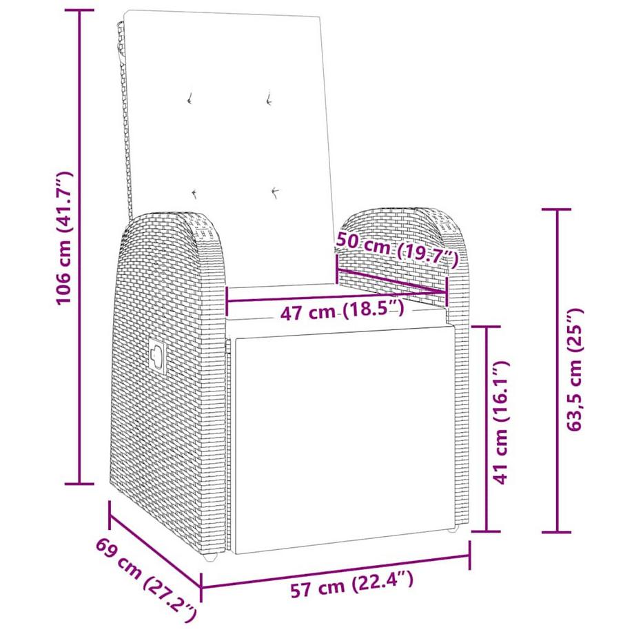 VidaXL Ensemble de meubles de patio poly rattan  
