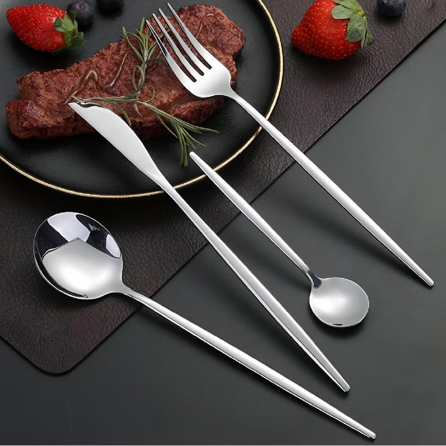 Cheffinger Set di 24 pezzi di posate eleganti per 6 persone  