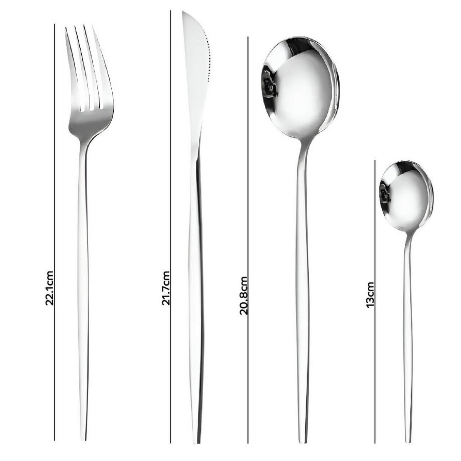 Cheffinger Set di 24 pezzi di posate eleganti per 6 persone  