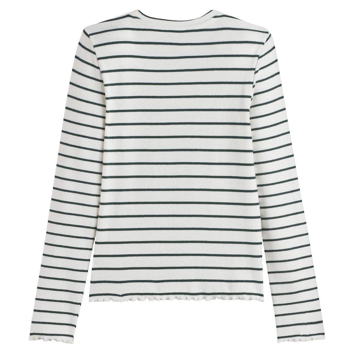 La Redoute Collections  Gestreiftes Langarmshirt aus Rippjersey 