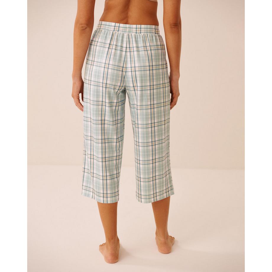 La Vie En Rose Ultraweiche Pyjama Caprihose mit Karomuster  