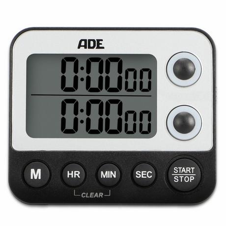 ADE ADE TD2100-1 Minuteur de ménage Minuteur numérique de cuisine Noir, Blanc  
