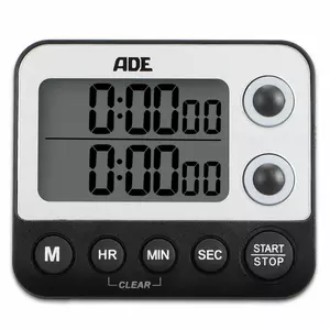 ADE TD2100-1 Minuteur de ménage Minuteur numérique de cuisine Noir, Blanc
