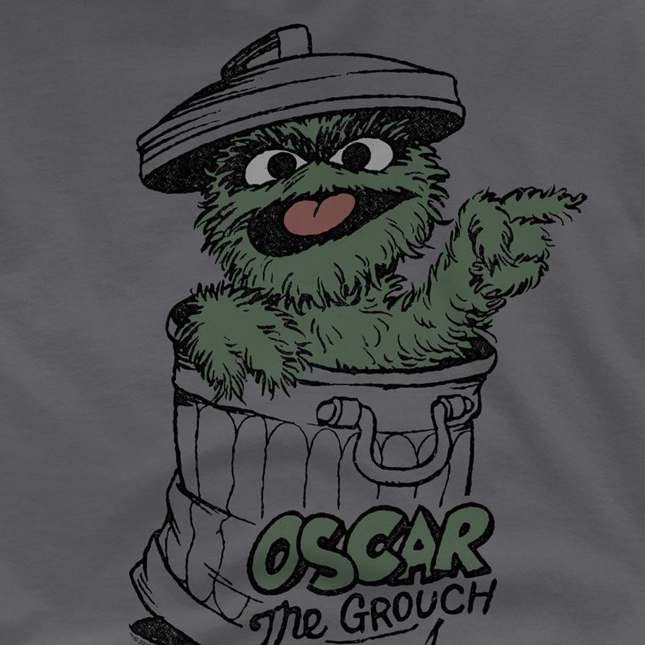 Sesame Street  Maglietta Oscar The Grouch (oscar Il Brontolone) 