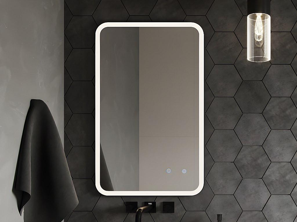 Vente-unique Badezimmerspiegel rechteckig mit Beleuchtung beschlagfrei - 50 x 80 cm - LIMORICO  