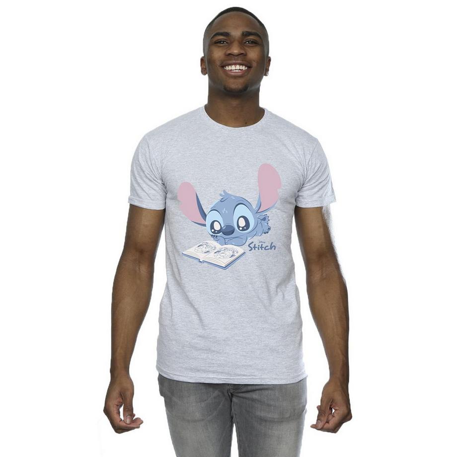 Lilo & Stitch T-Shirt Reading Lying Down  