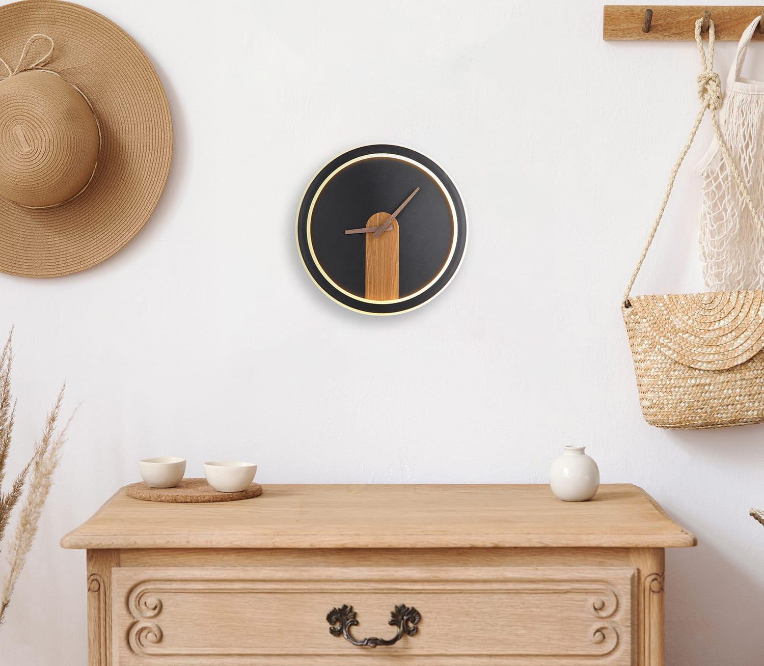 mutoni Orologio da parete Sussy metallo nero opaco LED 31  