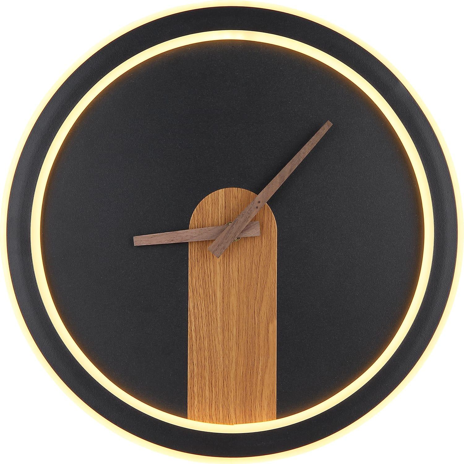 mutoni Orologio da parete Sussy metallo nero opaco LED 31  