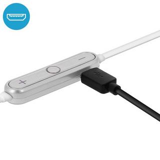 Akashi  Écouteurs Bluetooth Stéréo HD - Argent 