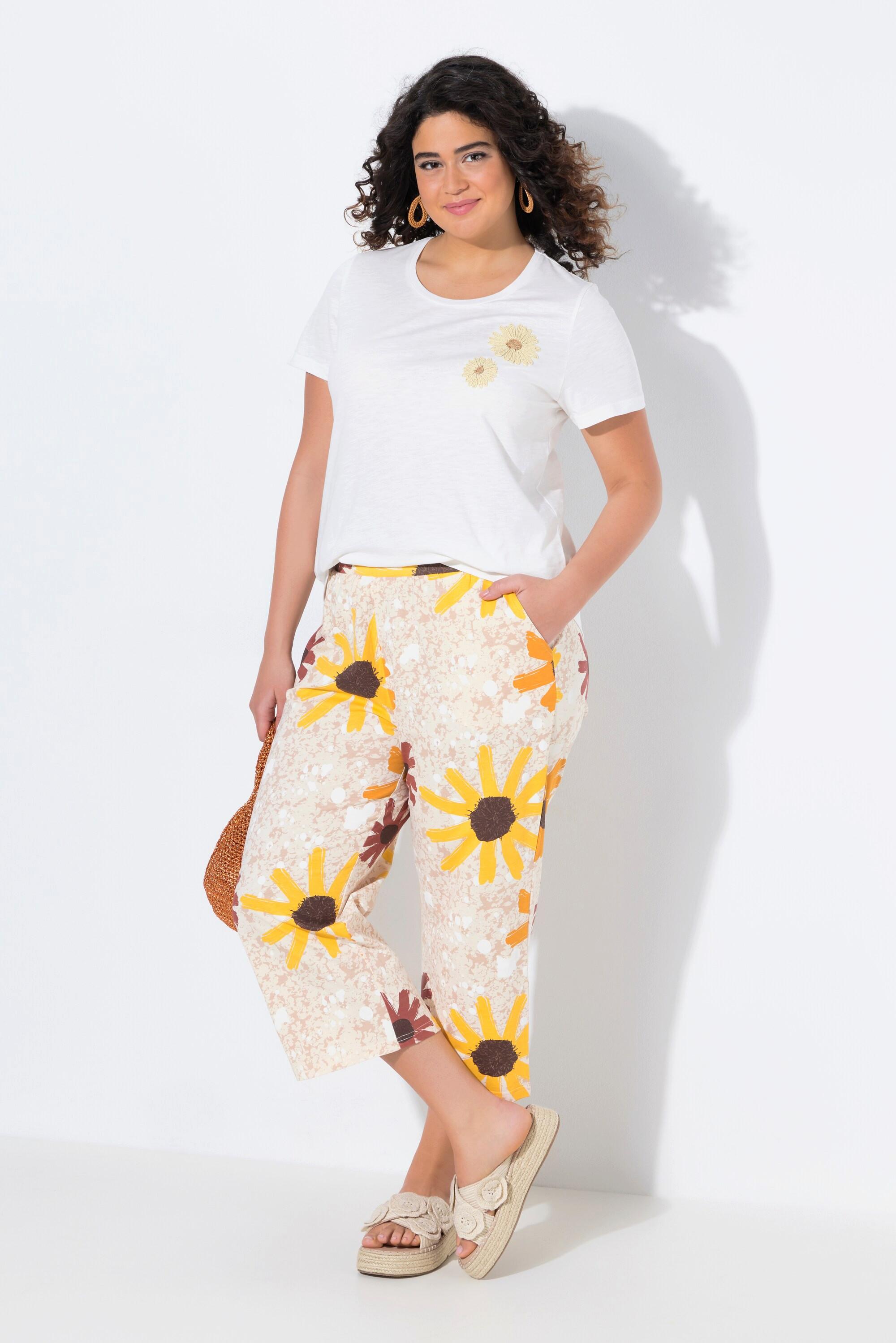 Ulla Popken Jersey Culotte Sonnenblumen Komfortbund  