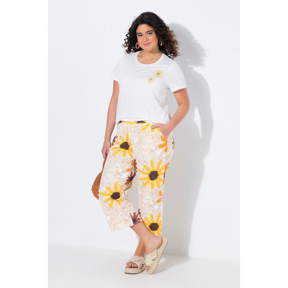 Ulla Popken Jupe-culotte Jersey Tournesols Taille Confortable  