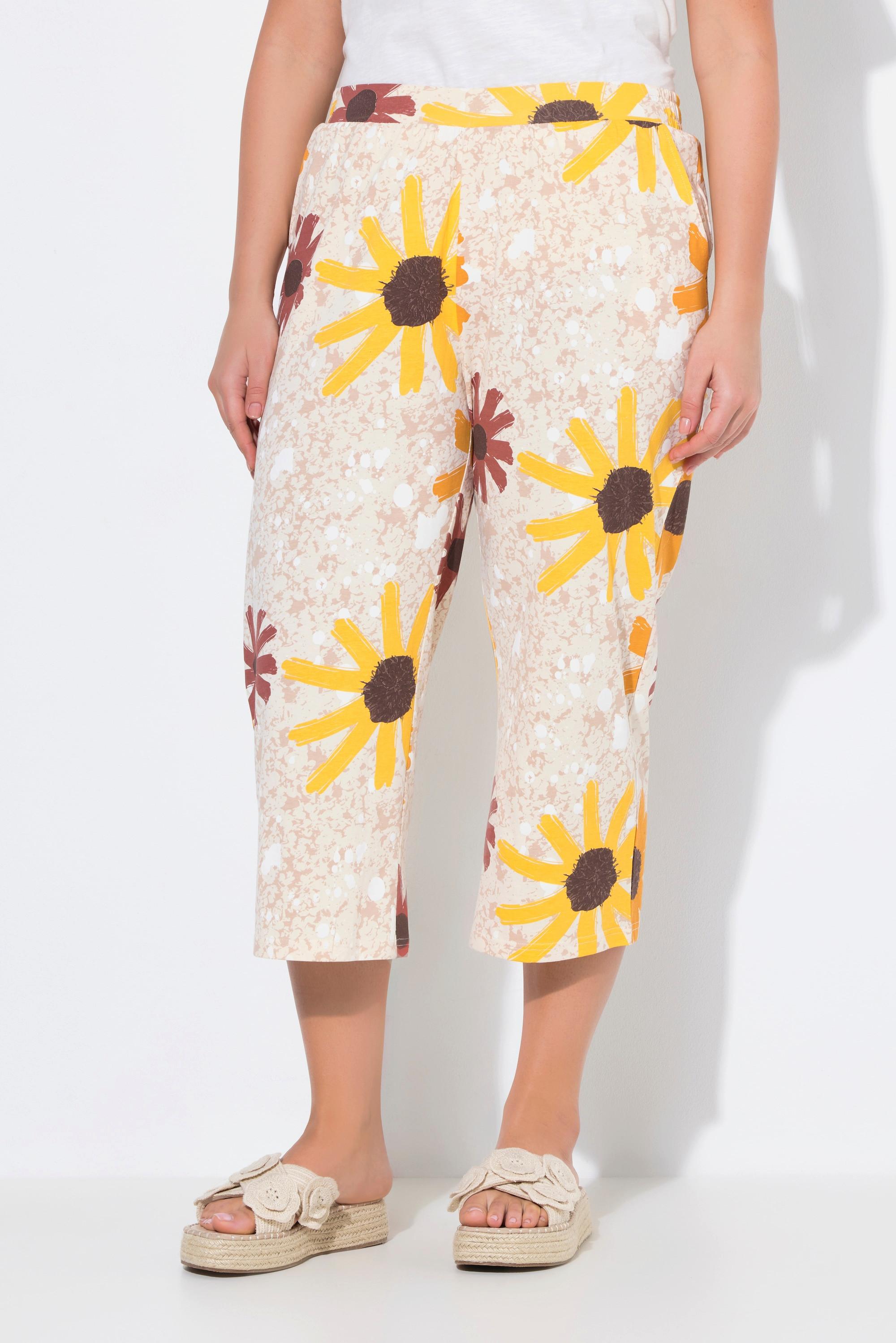 Ulla Popken Jersey Culotte Sonnenblumen Komfortbund  