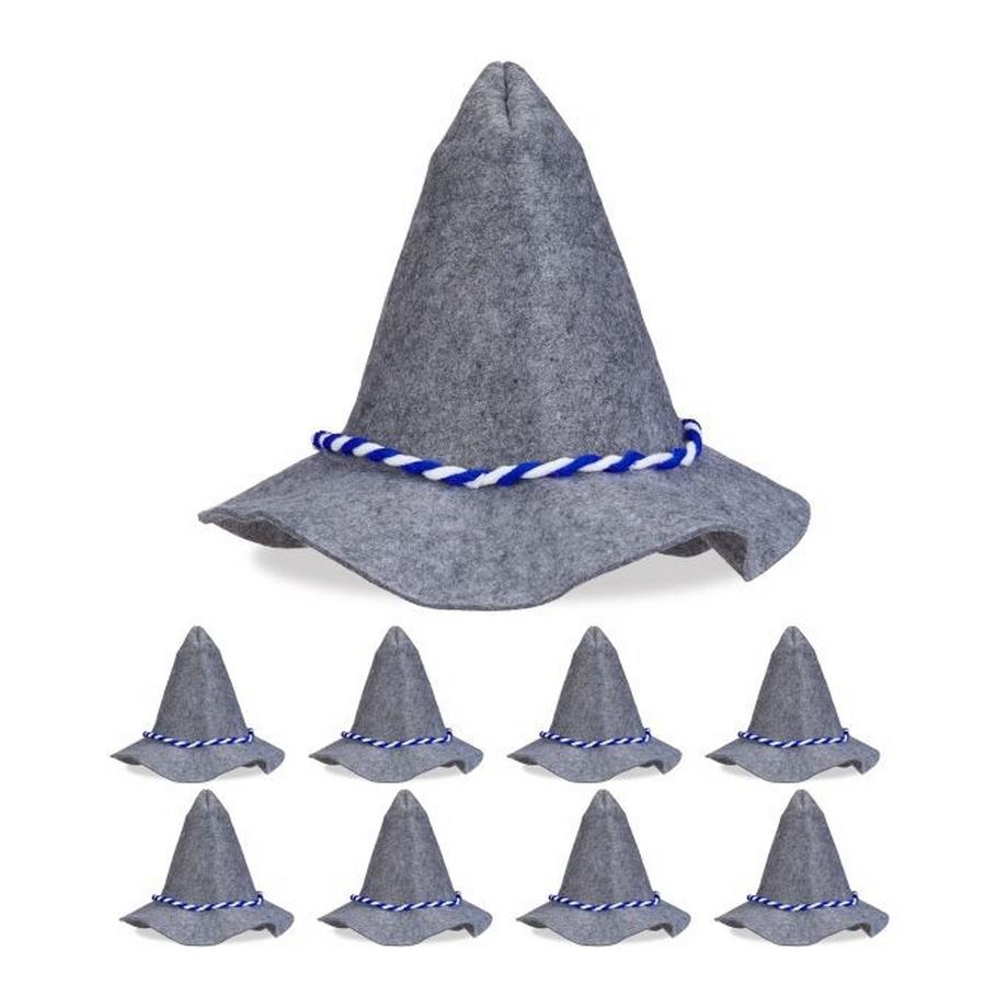 B2X  Seppel Mütze mit-weißer Kordel 9er Set 