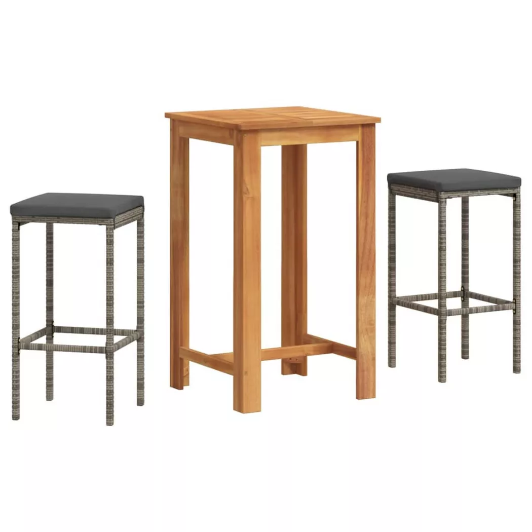 VidaXL - Garten-bar-set poly-rattan, One Size, Grau