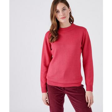 Pull col rond maille jersey souple.