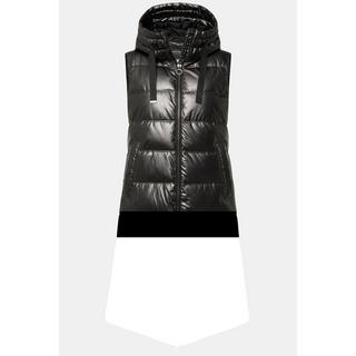 Ulla Popken  Gilet lungo con effetto metallico, zip a cursore doppio e materiale riciclato 