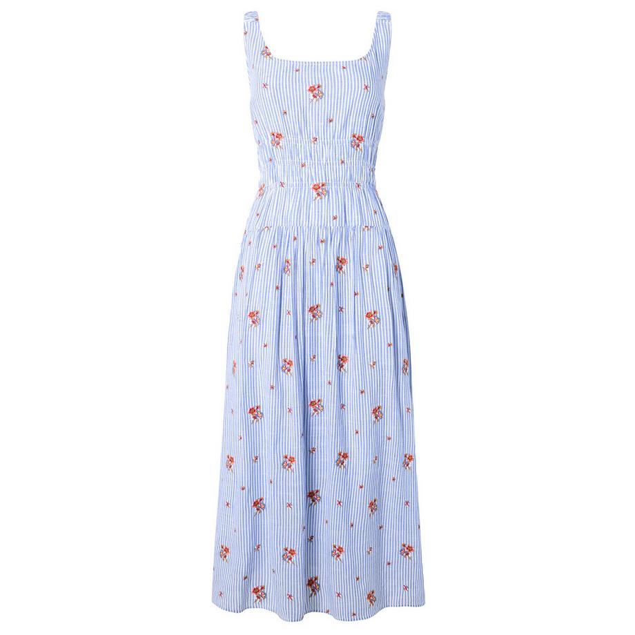 Joe Browns Gestreiftes Midikleid mit floraler Stickerei  