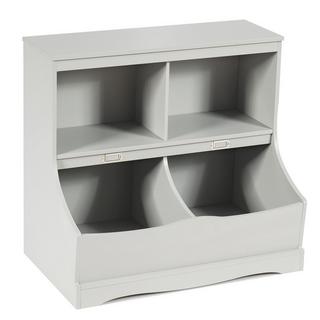 Northix Scaffale per bambini con 4 scomparti, scaffale per giocattoli, libreria per bambini, 67 x 40 x 62 cm, grigio  