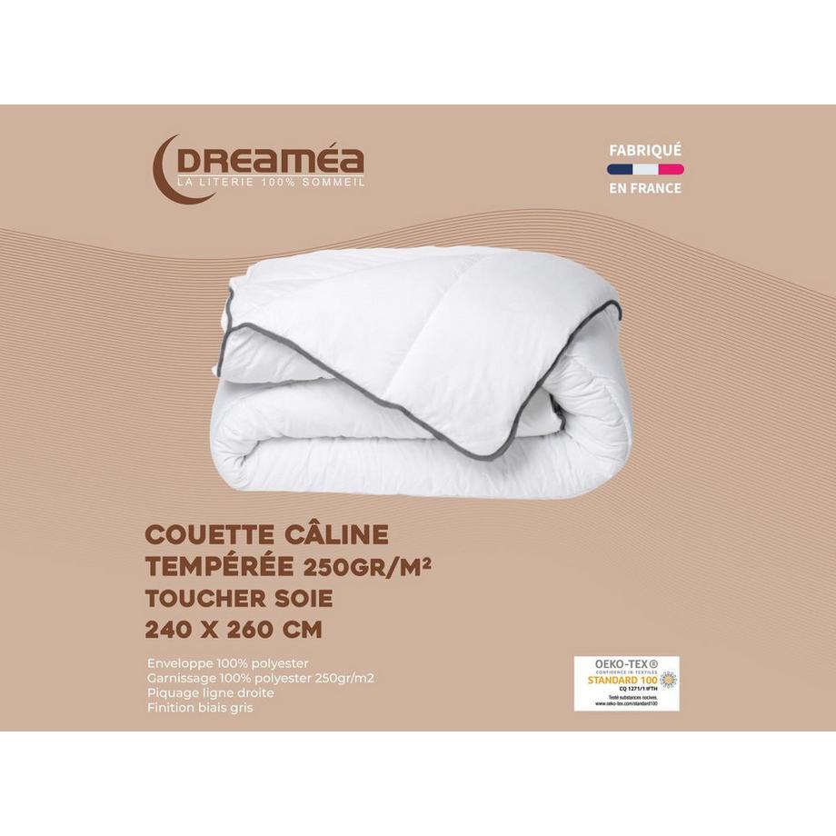 Vente-unique Bettdecke 250 gr/m² 200 x 240 cm Weiss & Grau  