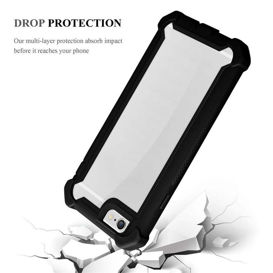 Cadorabo  Housse compatible avec Apple iPhone 6 / 6S - Coque de protection 2 en 1 avec bord en silicone TPU et dos en verre acrylique 