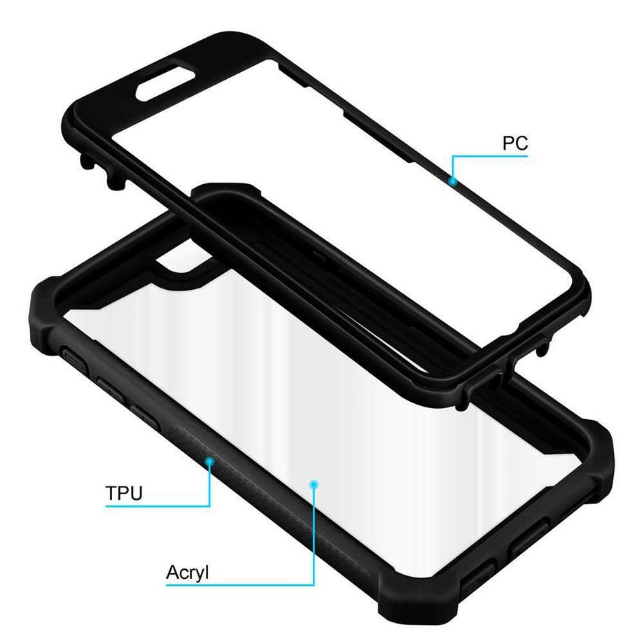 Cadorabo  Housse compatible avec Apple iPhone 6 / 6S - Coque de protection 2 en 1 avec bord en silicone TPU et dos en verre acrylique 