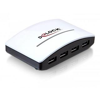 DeLock  USB 3.0 External HUB 4 Port 5000 Mbit/s Nero, Bianco 