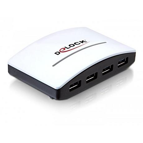 DeLock  USB 3.0 External HUB 4 Port 5000 Mbit/s Nero, Bianco 
