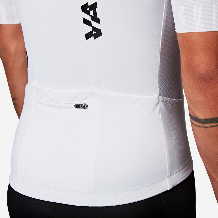 VAN RYSEL  Maillot manches courtes de vélo de route très ajusté unisexe - RCR-R 2 blanc 