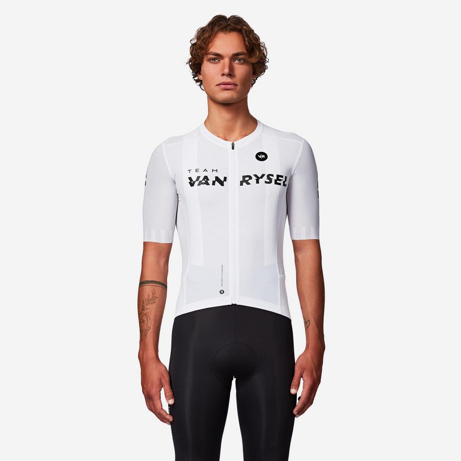VAN RYSEL  Maillot manches courtes de vélo de route très ajusté unisexe - RCR-R 2 blanc 