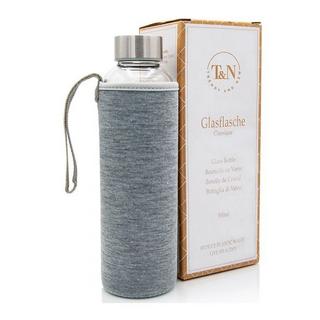 T&N  Glastrinkflasche Wasserflasche Classique (Grau, 550ml) 