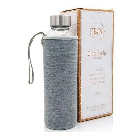 T&N  Glastrinkflasche Wasserflasche Classique (Grau, 550ml) 