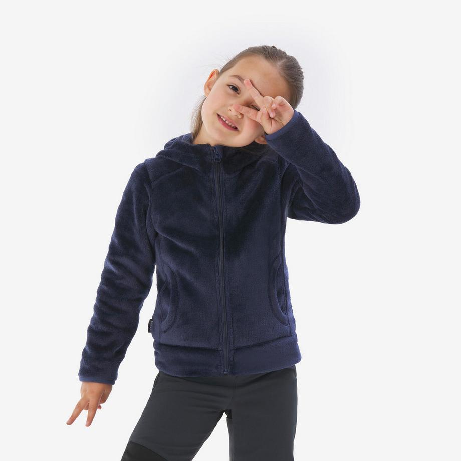 Veste de randonnée chaude en polaire enfant NH500 zippée