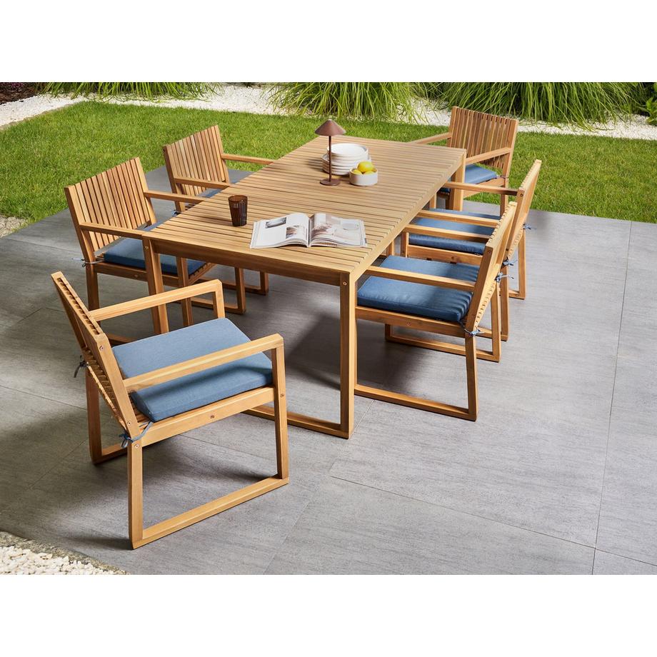Beliani Garten-Essgruppe für 8 Personen aus zertifiziertes Akazienholz  SASSARI PREMIUM  