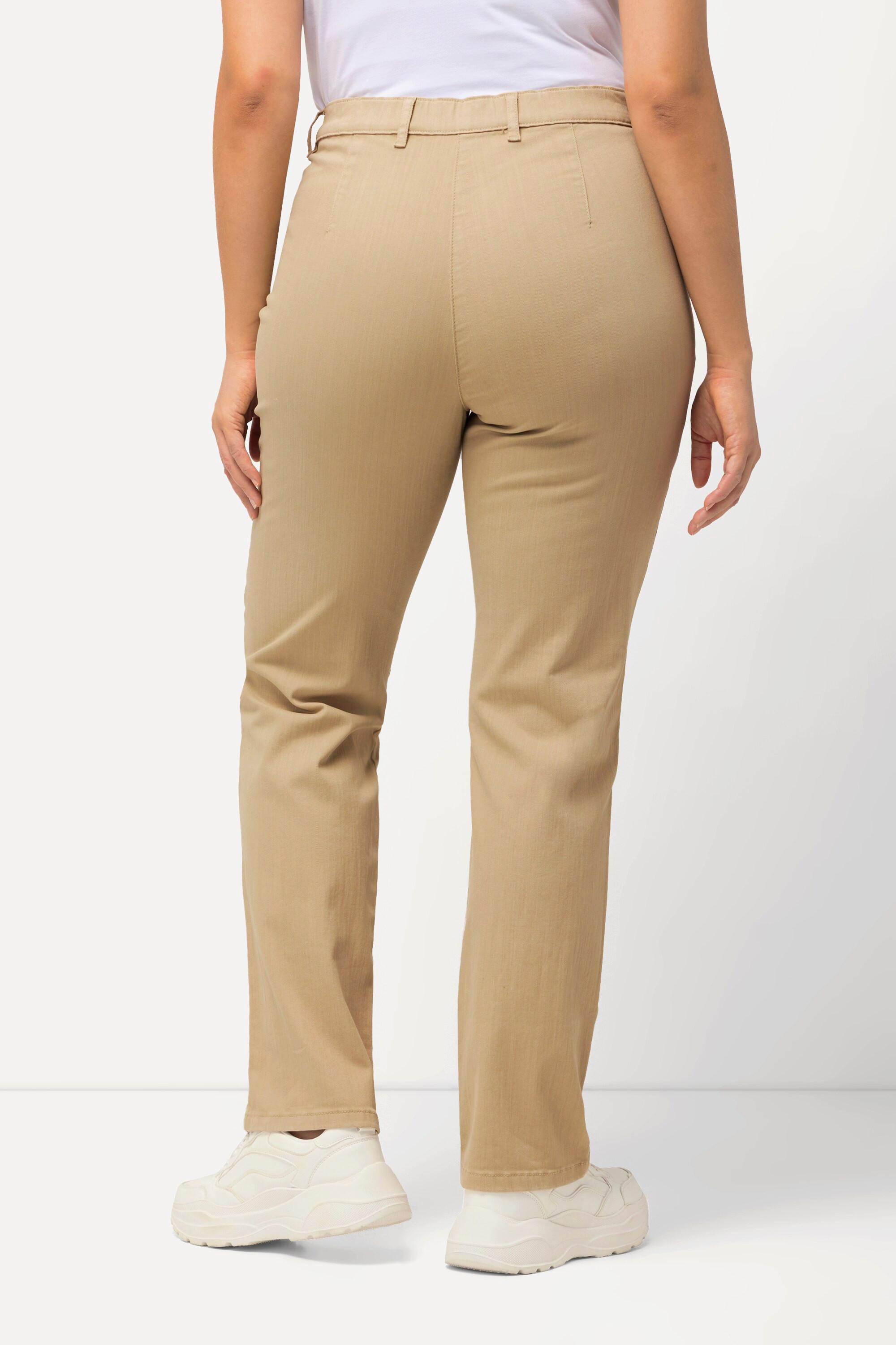 Ulla Popken  Pantalon stretch Mony, jambe légèrement de forme carotte, poches zippées 