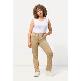 Ulla Popken  Pantalon stretch Mony, jambe légèrement de forme carotte, poches zippées 