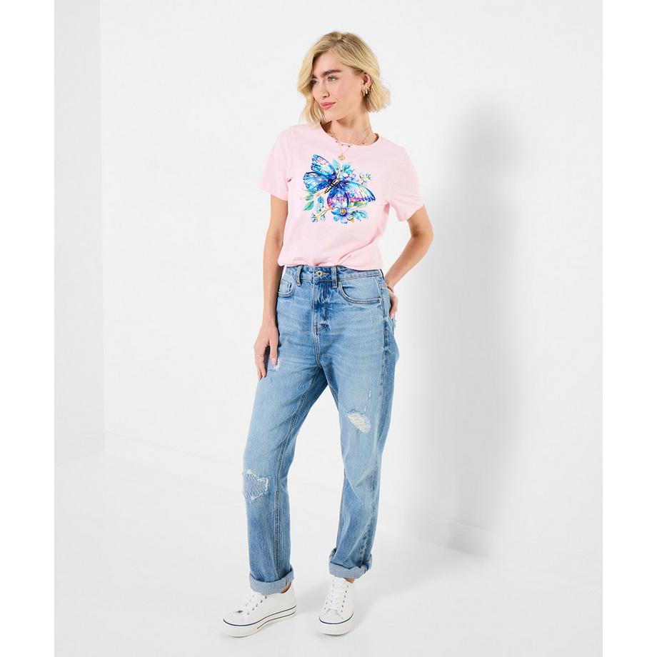 T-Shirt mit Schmetterlingsmotiv