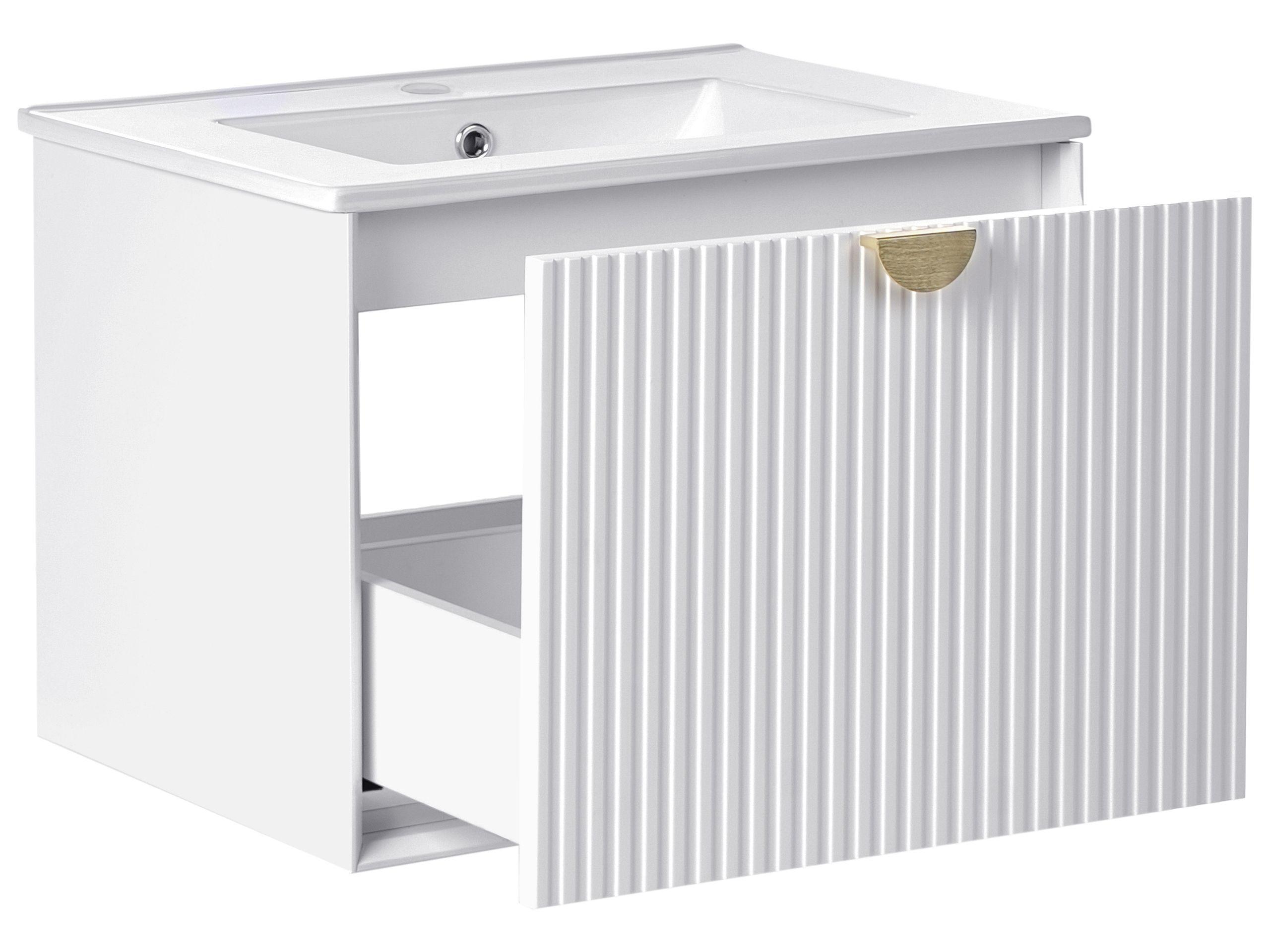 Beliani Mobiletto con lavabo en Fibra a media densità (MDF) Moderno BONAIRE  