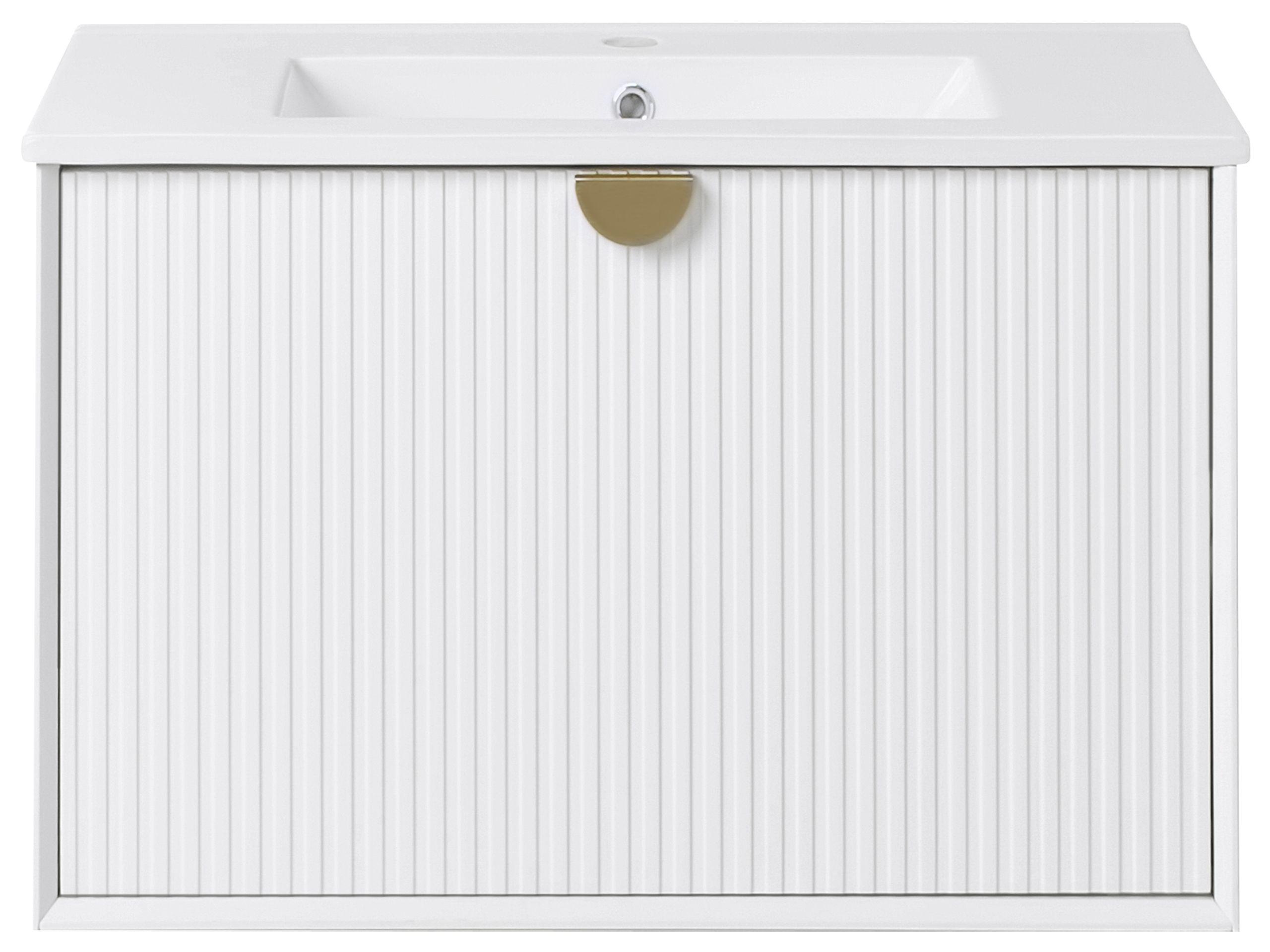 Beliani Mobiletto con lavabo en Fibra a media densità (MDF) Moderno BONAIRE  