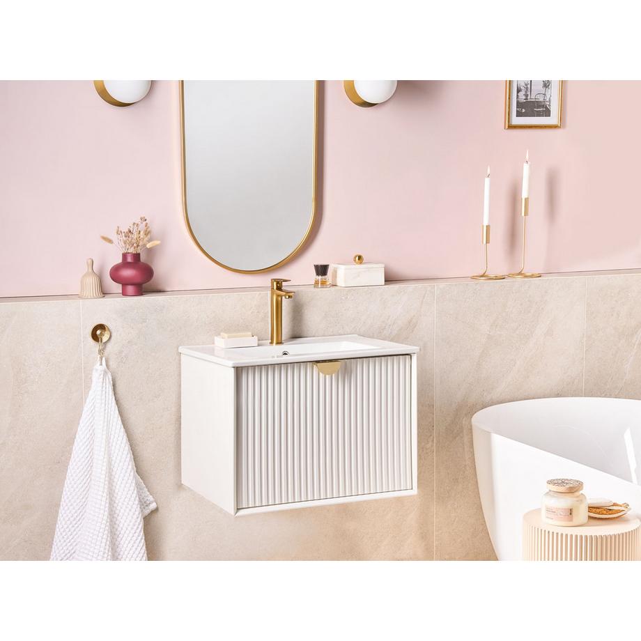 Beliani Meuble sous-lavabo avec vasque en MDF Moderne BONAIRE  