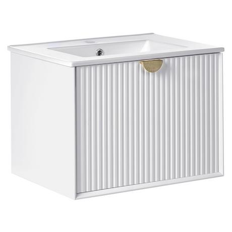 Beliani Mobiletto con lavabo en Fibra a media densità (MDF) Moderno BONAIRE  